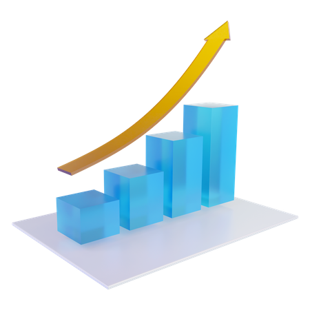 Gráfico de crescimento  3D Icon