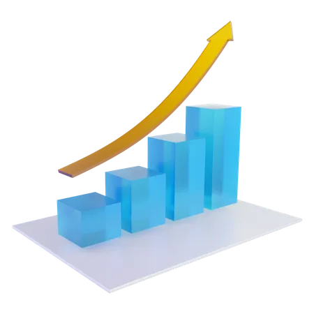 Gráfico de crescimento  3D Icon