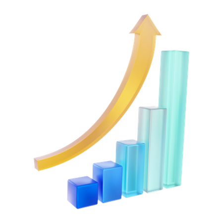 Gráfico de crescimento  3D Icon