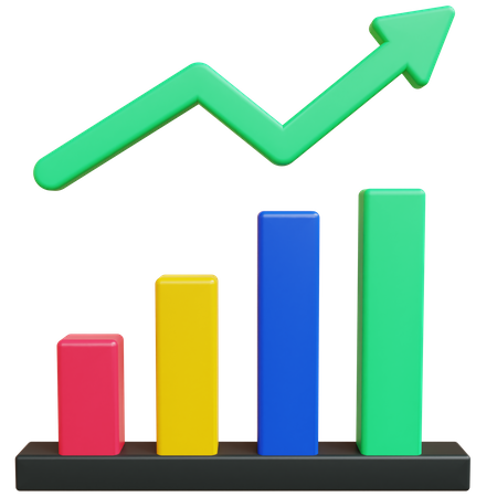 Gráfico de crescimento  3D Icon