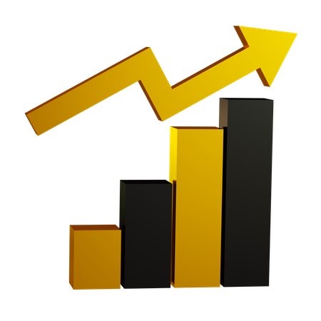 Gráfico de crescimento  3D Icon