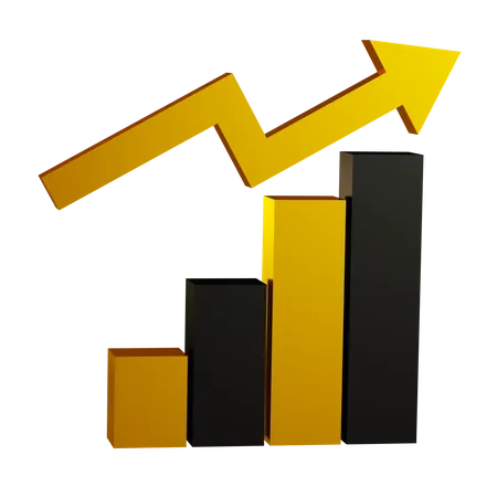 Gráfico de crescimento  3D Icon