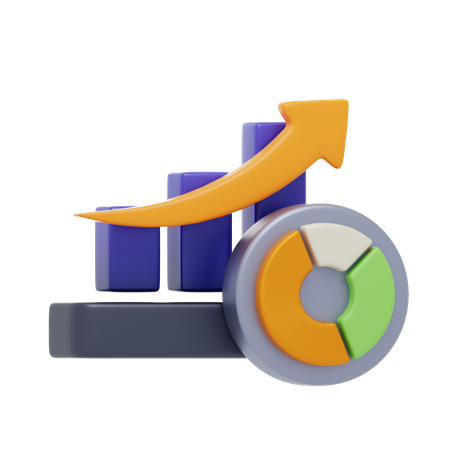 Gráfico de crescimento  3D Icon