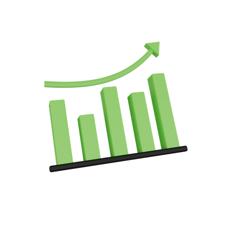 Gráfico de crescimento  3D Icon