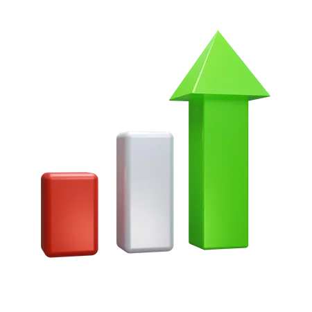 Gráfico de crescimento  3D Icon