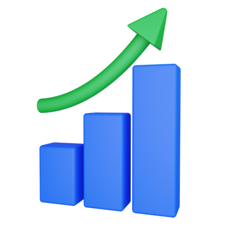 Gráfico de crescimento  3D Icon