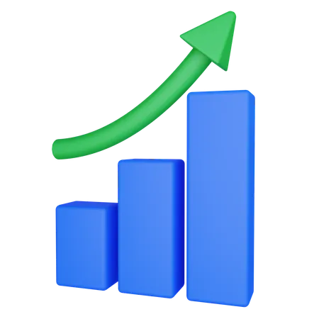 Gráfico de crescimento  3D Icon