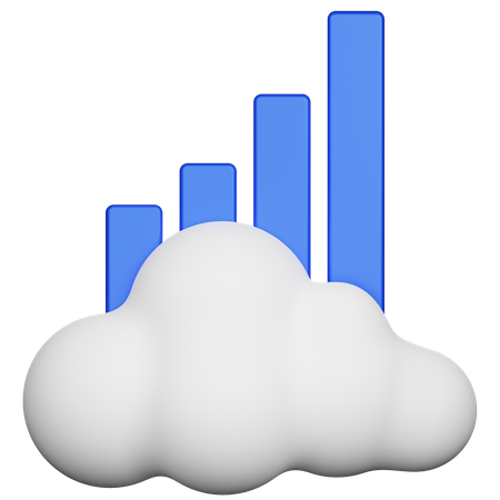 Gráfico de crescimento da nuvem  3D Icon