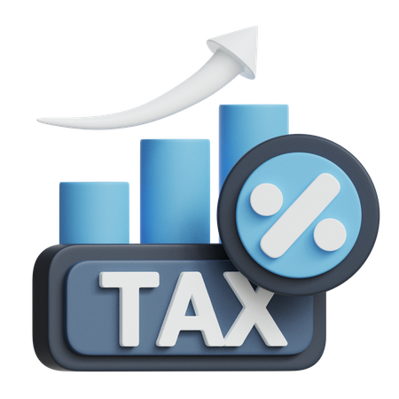Gráfico de crescimento de impostos  3D Icon