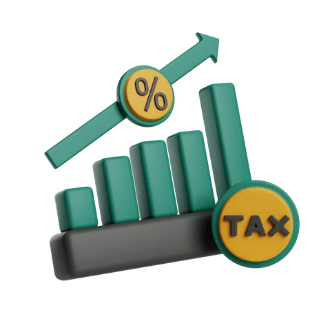 Gráfico de crescimento de impostos  3D Icon