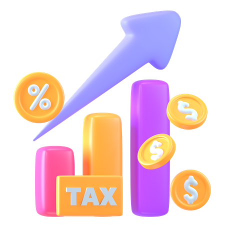 Gráfico de crescimento de impostos  3D Icon