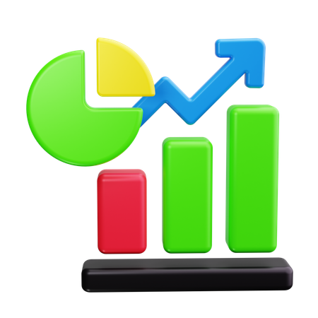 Gráfico de crescimento do investimento  3D Icon