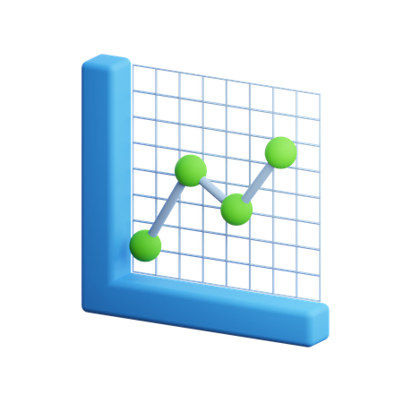 Gráfico de crescimento de linha  3D Illustration