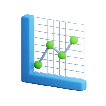 Gráfico de crescimento de linha  3D Illustration