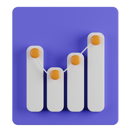 Gráfico de crescimento de linha  3D Icon