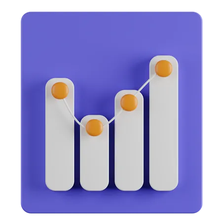 Gráfico de crescimento de linha  3D Icon