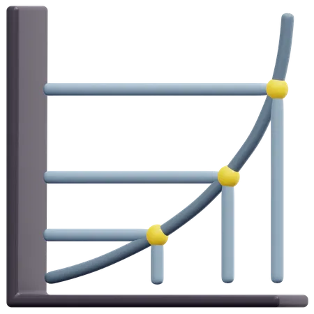 Gráfico de crescimento de linha  3D Icon