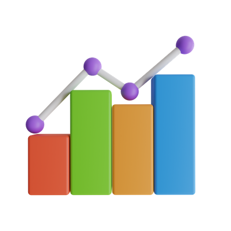 Gráfico de crescimento de linha  3D Icon