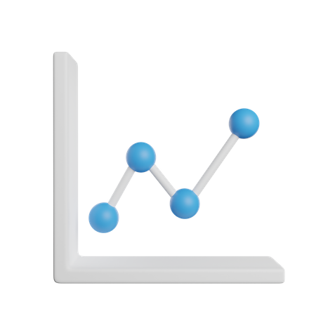 Gráfico de crescimento de linha  3D Icon