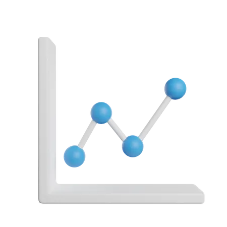 Gráfico de crescimento de linha  3D Icon