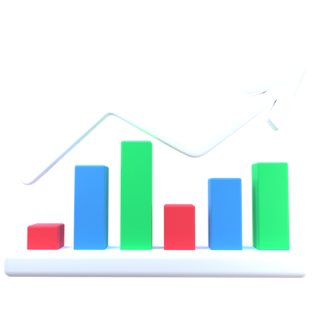 Gráfico de crescimento de negócios  3D Illustration