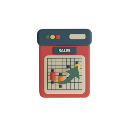 Gráfico de crescimento de vendas  3D Icon