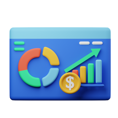 Gráfico de crescimento de vendas  3D Illustration