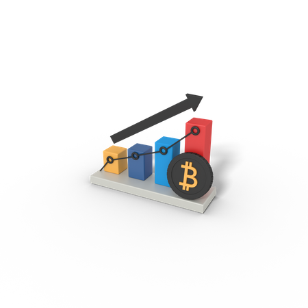 Gráfico de crescimento do bitcoin  3D Icon