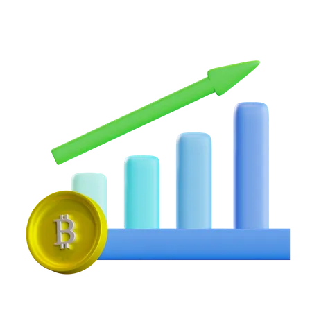 Gráfico de crescimento do bitcoin  3D Icon