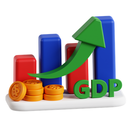 Gráfico de crescimento do PIB  3D Icon