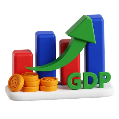 Gráfico de crescimento do PIB  3D Icon