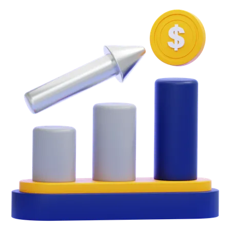 Gráfico de crescimento financeiro  3D Icon