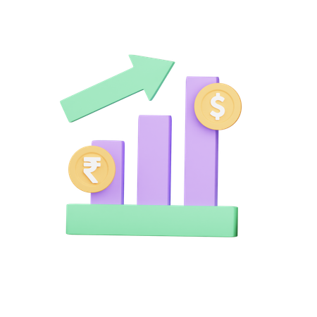 Gráfico de crescimento financeiro  3D Icon
