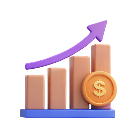 Gráfico de crescimento financeiro  3D Icon