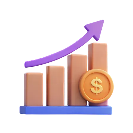 Gráfico de crescimento financeiro  3D Icon