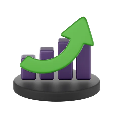 Gráfico de crescimento financeiro  3D Icon