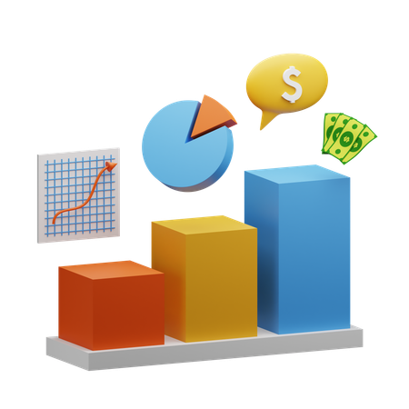 Gráfico de crescimento financeiro  3D Icon