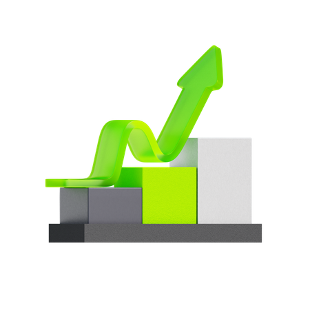 Gráfico de crescimento financeiro  3D Icon
