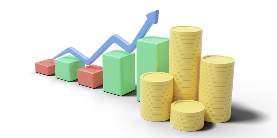 Gráfico de crescimento financeiro  3D Icon
