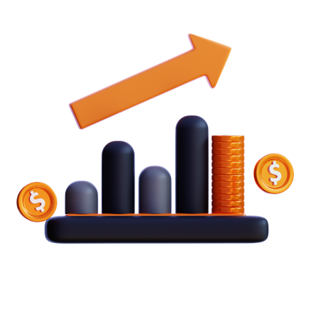 Gráfico de crescimento financeiro  3D Icon