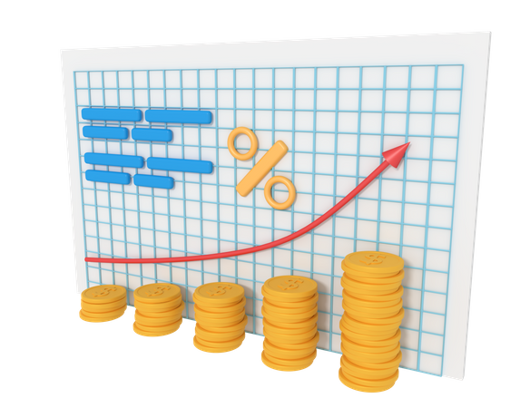 Gráfico de crescimento financeiro  3D Icon