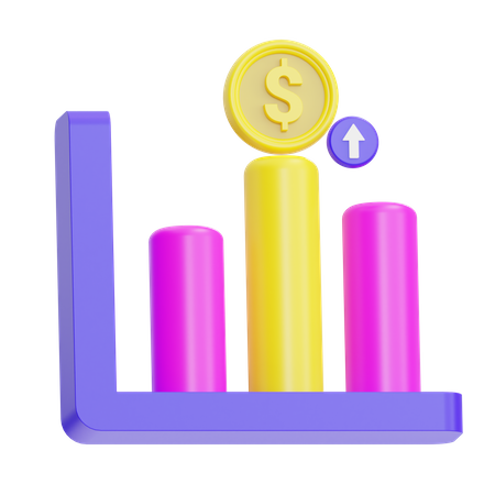 Gráfico de crescimento financeiro  3D Icon