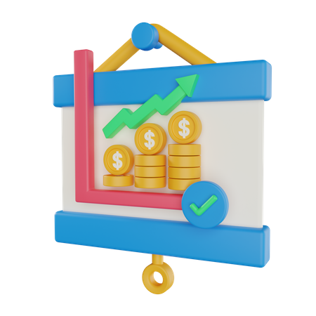 Gráfico de crescimento financeiro  3D Icon