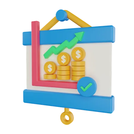 Gráfico de crescimento financeiro  3D Icon