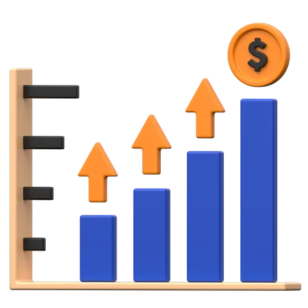 Gráfico de crescimento financeiro  3D Icon