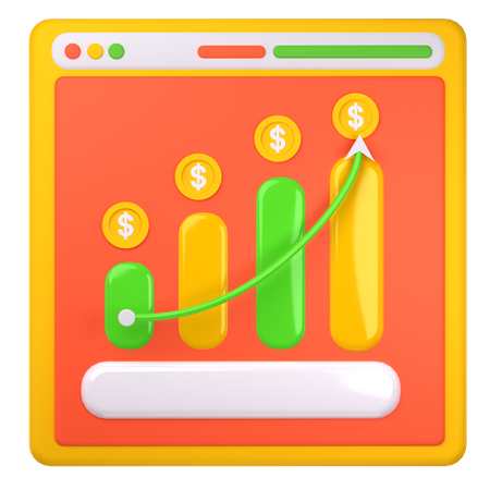 Gráfico de crescimento financeiro  3D Icon