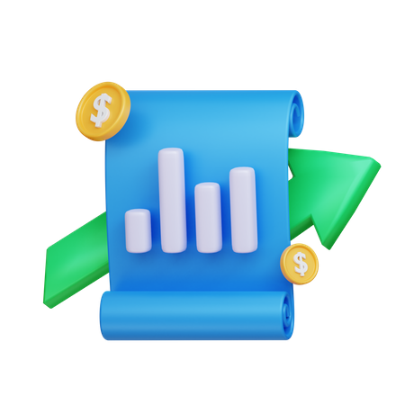 Gráfico de crescimento financeiro  3D Icon