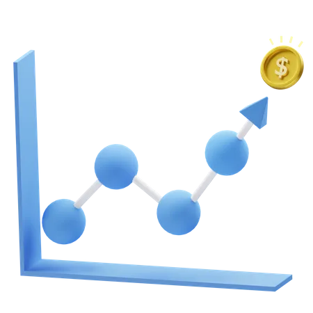 Gráfico de crescimento financeiro  3D Icon