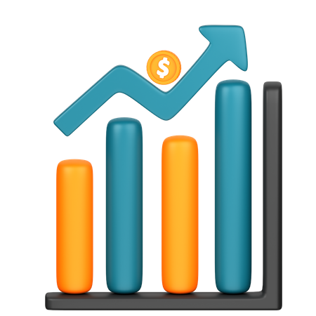 Gráfico de crescimento financeiro  3D Icon