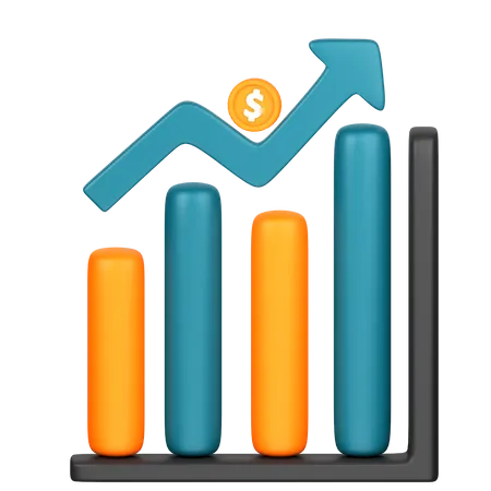 Gráfico de crescimento financeiro  3D Icon